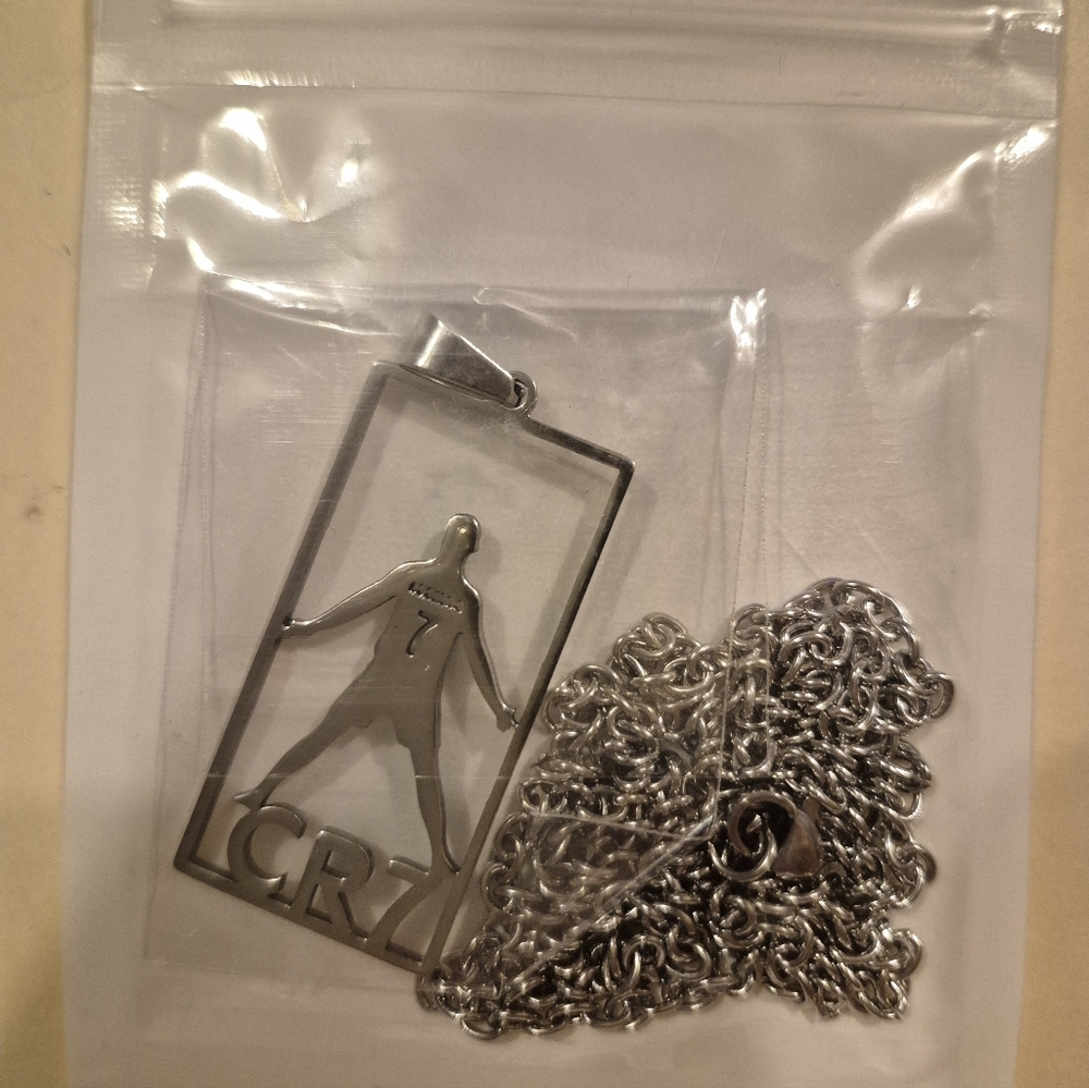 Silver CR7 Cristiano Ronaldo Pendant Necklace